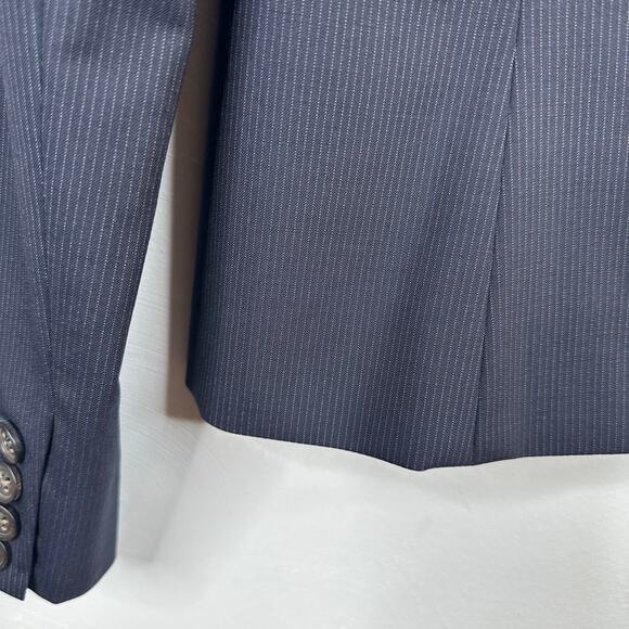 J. Crew Black & White Pinstripe Notched Two-Button Blazer - Picture 2 of 5